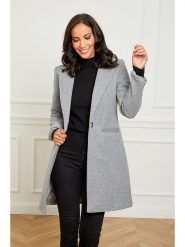 L'armoire de Suzette Płaszcz przejściowy w kolorze szarym rozmiar: 36. Szare płaszcze damskie L'armoire de Suzette, l, bez wzorów, bez kaptura. Za 166.49 zł.