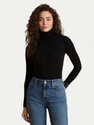 LAUREN RALPH LAUREN Golf 200B22258002 Czarny Slim Fit. Czarne golfy damskie Lauren Ralph Lauren, xs, bez wzorów, z bawełny, bez ramiączek. Za 639.99 zł.