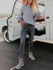 LA Angels Sweter w kolorze szarym rozmiar: XL. Szare swetry klasyczne damskie LA Angels, xl, bez kołnierzyka. Za 130.99 zł.