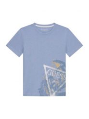Guess T-Shirt L6RI14 K8HM4 Błękitny Regular Fit. Niebieskie t-shirty i koszulki chłopięce Guess, z aplikacjami, z bawełny, bez kołnierzyka, bez ramiączek. Za 89.99 zł.