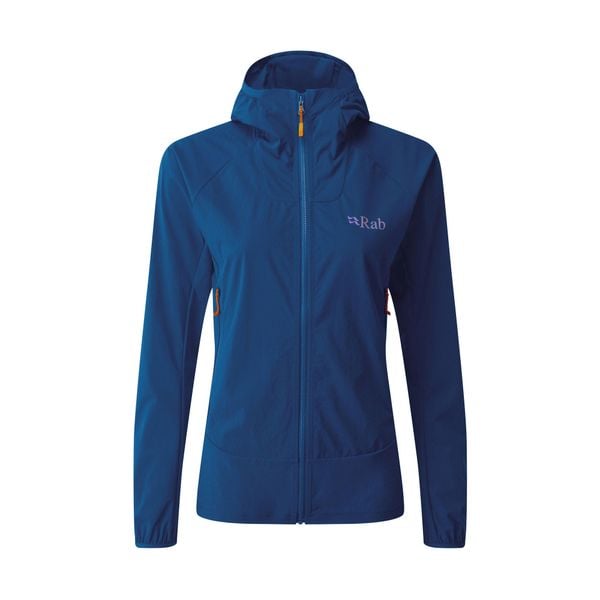Kurtka damska softshell Rab Borealis. Niebieskie kurtki damskie RAB, na jesień, s, bez wzorów, z elastanu, bez kaptura. Za 369.99 zł.