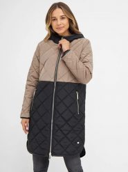 TicketWOMAN Płaszcz przejściowy w kolorze jasnobrązowo-czarnym rozmiar: 34. Brązowe płaszcze damskie TicketWOMAN, bez wzorów, bez kaptura. Za 260.99 zł.