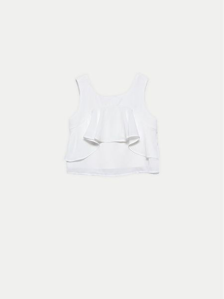 Abel & Lula Top 5150 Biały Regular Fit. Białe koszulki i t-shirty dziewczęce Abel & Lula, bez wzorów, z syntetyku, bez kołnierzyka, bez ramiączek. Za 119.99 zł.