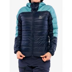 Kurtka puchowa damska Haglofs L.I.M Down Hood. Niebieskie kurtki damskie Haglöfs, l, bez wzorów, z puchu, bez kaptura. Za 938.99 zł.