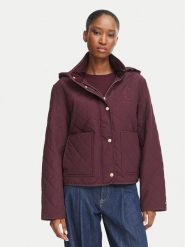 Tommy Hilfiger Kurtka przejściowa WW0WW51512 Bordowy Regular Fit. Czerwone kurtki damskie Tommy Hilfiger, s, bez wzorów, z bawełny, bez kaptura. Za 949.99 zł.