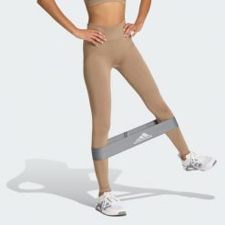 Legginsy Workout Essentials Knit Scrunch 7/8. Brązowe legginsy damskie Adidas, bez wzorów. Za 239.00 zł.