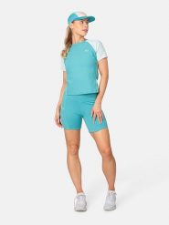 KARI TRAA Koszulka sportowa "Linnea" w kolorze turkusowym rozmiar: M. Niebieskie koszulki sportowe damskie Kari Traa, m, bez wzorów, z materiału, bez ramiączek, outdoorowe. Za 130.99 zł.