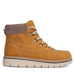Botki Whistler. Żółte botki damskie WHISTLER, bez obcasa, na płaskiej podeszwie, bez zapięcia. Za 199.99 zł.