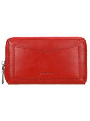 Wojas Skórzany portfel w kolorze czerwonym - 15 x 9 x 2 cm rozmiar: onesize. Czerwone portfele damskie Wojas, bez wzorów, z materiału. Za 131.74 zł.