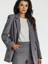 Żakiet Model A676 Grey - awama. Szare marynarki i żakiety damskie Awama, l, bez wzorów, z elastanu, eleganckie. Za 481.46 zł.