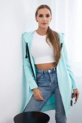 Bluza sukienkowa z kapturem miętowa. Zielone bluzy damskie KESI, l, bez wzorów, z bawełny, z kapturem. Za 234.40 zł.