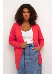 KAFFE curve Kardigan "Farsia" w kolorze koralowym rozmiar: L. Czerwone kardigany damskie KAFFE curve, l, bez wzorów. Za 82.99 zł.