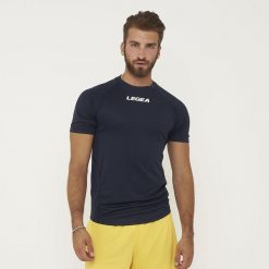 Koszulka multisport treningowa LIPSIA niebieska. Niebieskie koszulki damskie LEGEA, s, bez wzorów, bez kołnierzyka, bez ramiączek. Za 70.00 zł.