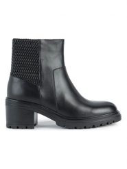 Geox Skórzane botki "Damiana" w kolorze czarnym rozmiar: 37. Czarne botki damskie Geox, z materiału, eleganckie, bez obcasa, bez zapięcia. Za 321.39 zł.