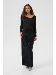 CULTURE Koszulka w kolorze czarnym rozmiar: XL. Czarne bluzki damskie Culture, xl, bez wzorów, bez kołnierzyka, bez ramiączek. Za 82.99 zł.