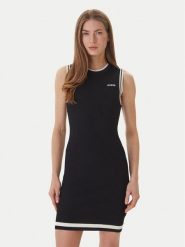 Guess Sukienka dzianinowa V6GK04 Z0648 Czarny Regular Fit. Czarne sukienki damskie Guess, z aplikacjami, z dzianiny, bez ramiączek. Za 469.99 zł.