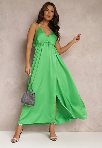 Jasnozielona Sukienka Althina. Zielone sukienki damskie Renee, bez wzorów, z koronki, bez ramiączek. Za 99.99 zł.