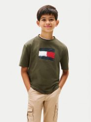 Tommy Hilfiger T-Shirt Flag Archive KB0KB10111 Zielony Regular Fit. Zielone t-shirty i koszulki chłopięce Tommy Hilfiger, bez wzorów, z bawełny, bez kołnierzyka, bez ramiączek. Za 129.99 zł.