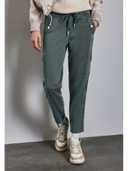 Street One Bojówki "Bonny" w kolorze ciemnozielonym rozmiar: 38/L28. Zielone spodnie materiałowe damskie Street One, bez wzorów, z materiału. Za 104.39 zł.