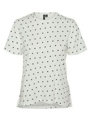 Vero Moda Koszulka w kolorze biało-czarnym rozmiar: XS. Białe bluzki damskie Vero Moda, xs, bez wzorów, z bawełny, bez kołnierzyka, bez ramiączek. Za 28.51 zł.