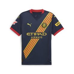Młodzieżowa koszulka wyjazdowa Girona FC 24/25 PUMA Club Navy Pelé Yellow Blue. Niebieskia koszulki damskie Puma, m, bez wzorów, bez kołnierzyka, bez ramiączek. W wyprzedaży za 235.05 zł.