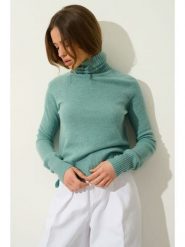 AUTHENTIC CASHMERE Kaszmirowy golf "Cassy" w kolorze turkusowym rozmiar: XL. Niebieskie golfy damskie AUTHENTIC CASHMERE, xl, bez wzorów, z kaszmiru, bez ramiączek. Za 341.79 zł.