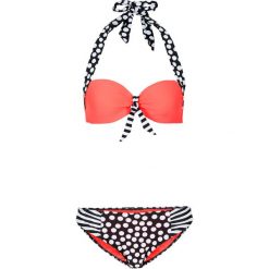 Bikini na fiszbinach (2 części) bonprix koralowo-czarny. Czarne bikini bonprix. Za 109.99 zł.