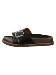 GANT Footwear Skórzane klapki "Mardale" w kolorze brązowym rozmiar: 40. Brązowe klapki damskie GANT Footwear, bez wzorów, z otwartym noskiem, bez obcasa, bez zapięcia. Za 270.45 zł.
