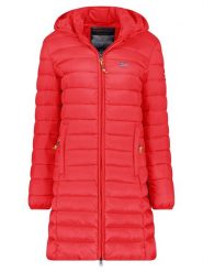 Geographical Norway Płaszcz pikowany "Atikolor" w kolorze czerwonym rozmiar: XL. Czerwone płaszcze damskie Geographical Norway, xl, bez wzorów, bez kaptura. Za 166.88 zł.
