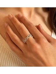 Eclat d'Argent Srebrny pierścionek z cyrkoniami rozmiar: 52. Szare pierścionki damskie Eclat d'Argent, z cyrkonią, srebrne. Za 252.34 zł.