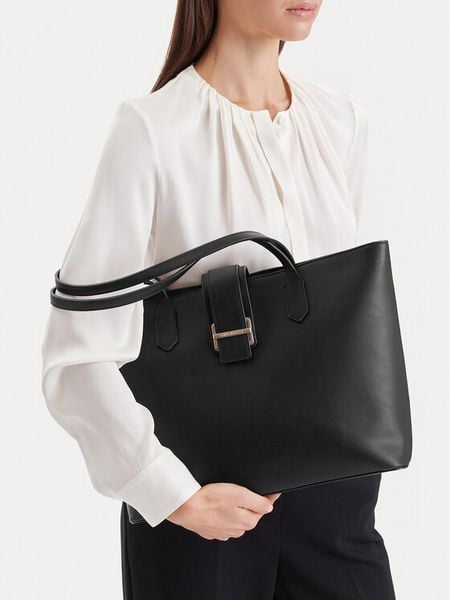 GINO ROSSI Torebka C-1-1 Czarny. Czarne shopper bag Gino Rossi, bez wzorów, bez dodatków. Za 279.99 zł.