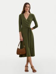 LAUREN RALPH LAUREN Sukienka codzienna 250769904042 Khaki Regular Fit. Brązowe sukienki damskie Lauren Ralph Lauren, bez wzorów, z syntetyku, bez ramiączek. Za 519.99 zł.
