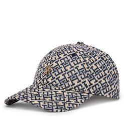 Czapka z daszkiem Tommy Hilfiger. Niebieskie czapki z daszkiem damskie Tommy Hilfiger, bez wzorów. Za 249.99 zł.