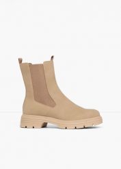 Sztyblety Tamaris. Brązowe botki damskie bonprix, bez obcasa, bez zapięcia. Za 329.99 zł.