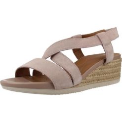 Sandały GEOX D ISCHIA CORDA Rose. Czerwone sandały damskie Geox, bez wzorów, ze skóry, bez obcasa, bez zapięcia. Za 322.99 zł.