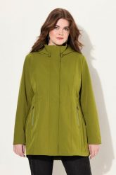 Damskie Kurtka softshell HYPRAR wodoodporna odpinany kaptur. Zielone kurtki sportowe damskie Ulla Popken, plus size, bez wzorów, z elastanu, z kapturem. Za 599.99 zł.