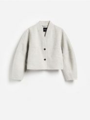 Kurtka handmade z wełną - jasnoszary. Szare kurtki damskie Reserved, l, bez wzorów, z tkaniny, bez kaptura. Za 399.99 zł.