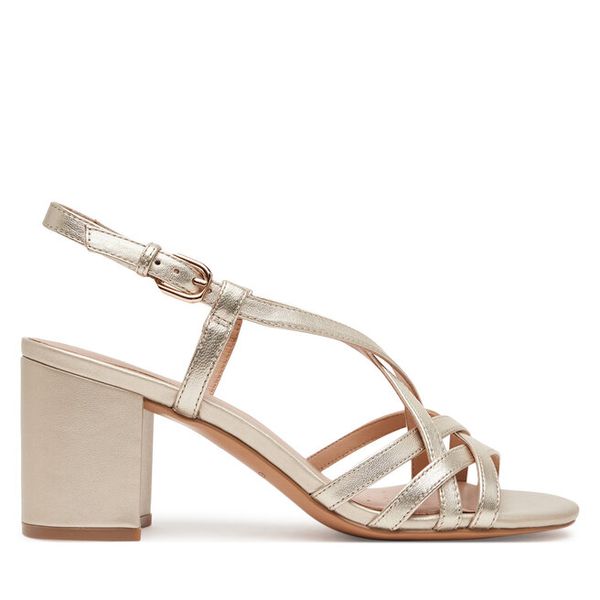 Sandały Geox. Żółte sandały damskie Geox, bez wzorów, bez obcasa, na słupku, bez zapięcia. Za 569.99 zł.