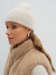 Someday Czapka w kolorze kremowym rozmiar: onesize. Brązowe czapki damskie someday., bez wzorów, ze skóry. Za 105.38 zł.