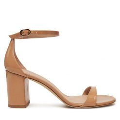 Sandały Stuart Weitzman. Brązowe sandały damskie Stuart Weitzman, bez wzorów, bez obcasa, na słupku, bez zapięcia. Za 1,229.00 zł.