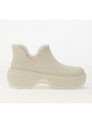 Crocs Botki "Stomp Lined" w kolorze kremowym rozmiar: 36/37. Brązowe botki damskie Crocs, z materiału, bez obcasa, bez zapięcia. Za 199.95 zł.