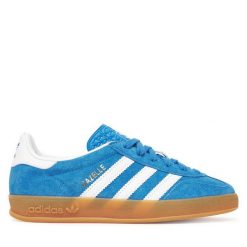 Sneakersy adidas. Niebieskie trampki dziewczęce Adidas, bez wzorów, bez zapięcia. Za 289.99 zł.