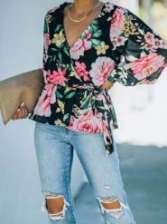 LA Angels Bluzka w kolorze czarno-różowym rozmiar: L. Czarne bluzki damskie LA Angels, l, bez wzorów, bez kołnierzyka, bez ramiączek. Za 86.99 zł.