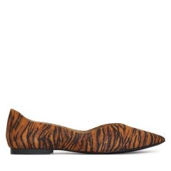 Baleriny Caprice. Brązowe balerinki damskie Caprice, bez wzorów. Za 246.99 zł.