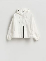 Parka z kapturem - złamana biel. Parki damskie Reserved, l, z tkaniny, z kapturem. Za 199.99 zł.