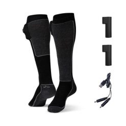 Skarpetki ogrzewane Comfort - 1 para baterii Dorośli. Czarne skarpetki damskie G-HEAT, bez wzorów, z materiału. Za 332.34 zł.