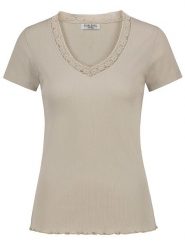 Sublevel Koszulka w kolorze beżowym rozmiar: XS. Brązowe bluzki damskie Sublevel, xs, bez wzorów, z koronki, bez kołnierzyka, bez ramiączek. Za 30.56 zł.