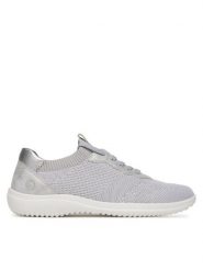 Remonte Sneakersy D1E05-40 Szary. Szare obuwie sportowe damskie Remonte, z materiału, bez zapięcia. Za 249.99 zł.