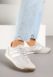 Szare Sneakersy Vico z Ozdobnymi Paskami Voinea. Szare obuwie sportowe damskie Renee, na lato, z jeansu, bez zapięcia. Za 119.99 zł.