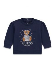 Guess Bluza K6BQ02 K5894 Granatowy Regular Fit. Niebieskie bluzy dziewczęce Guess, z aplikacjami, z bawełny, bez ramiączek, bez kaptura. Za 174.99 zł.